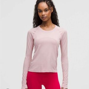 lululemon Swiftly Tech Long-Sleeve Shirt 2.0 waist length Pink Haze Size 4